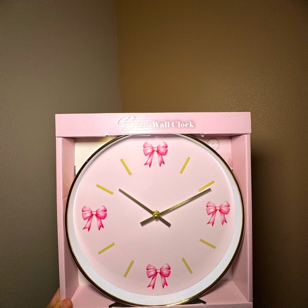 Pink Bow Wall Clock *Designed in NYC*